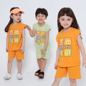 kids clothes/Children top and bottom 2 Piece set [JUST SMILE]